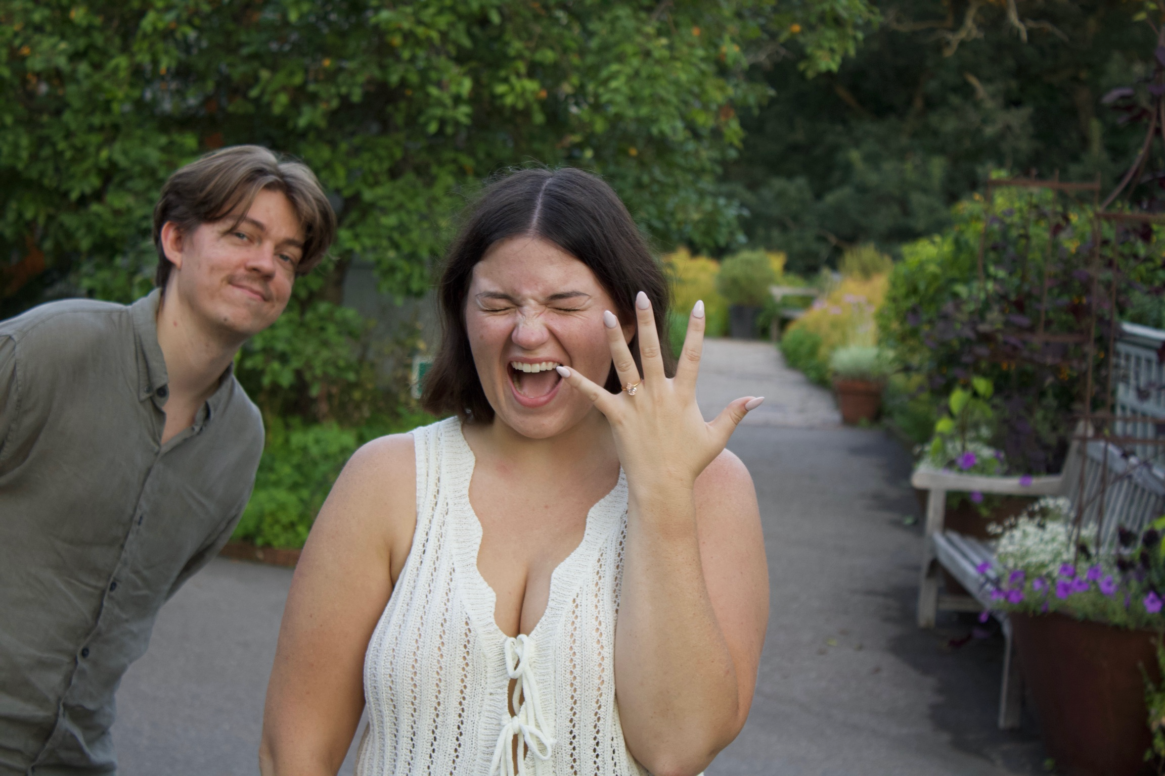 Morgan and Jesse celebrating their engagement